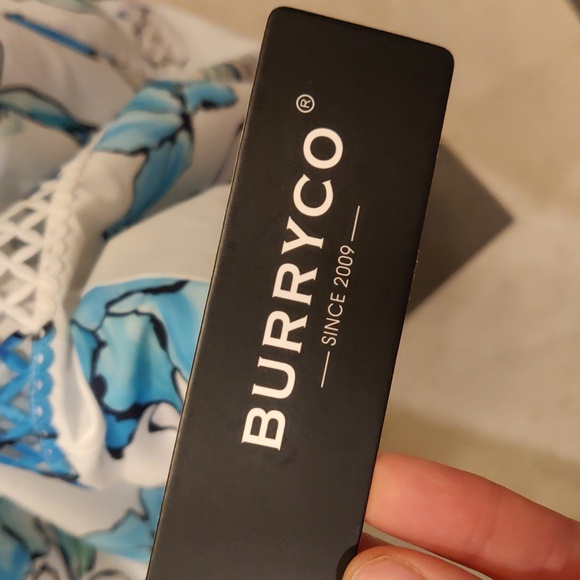 Burryco White/Blue Erika Floral Midi Dress Sz 8 - Picture 6 of 14